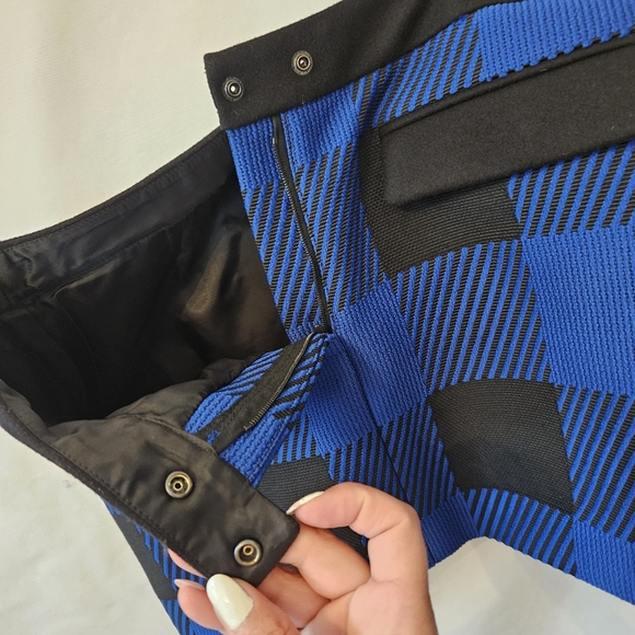 Rag & Bone Cybil Blue & Black Wool Blend Mini Sz 2 - Picture 3 of 14